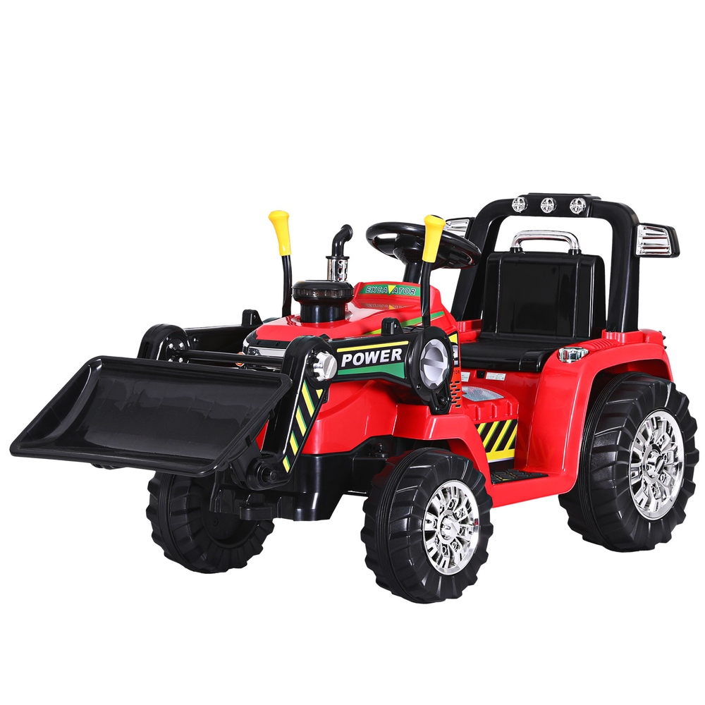Rigo Kids Electric Ride On Car Bulldozer Digger Loader Remote 6V Red - Image 7