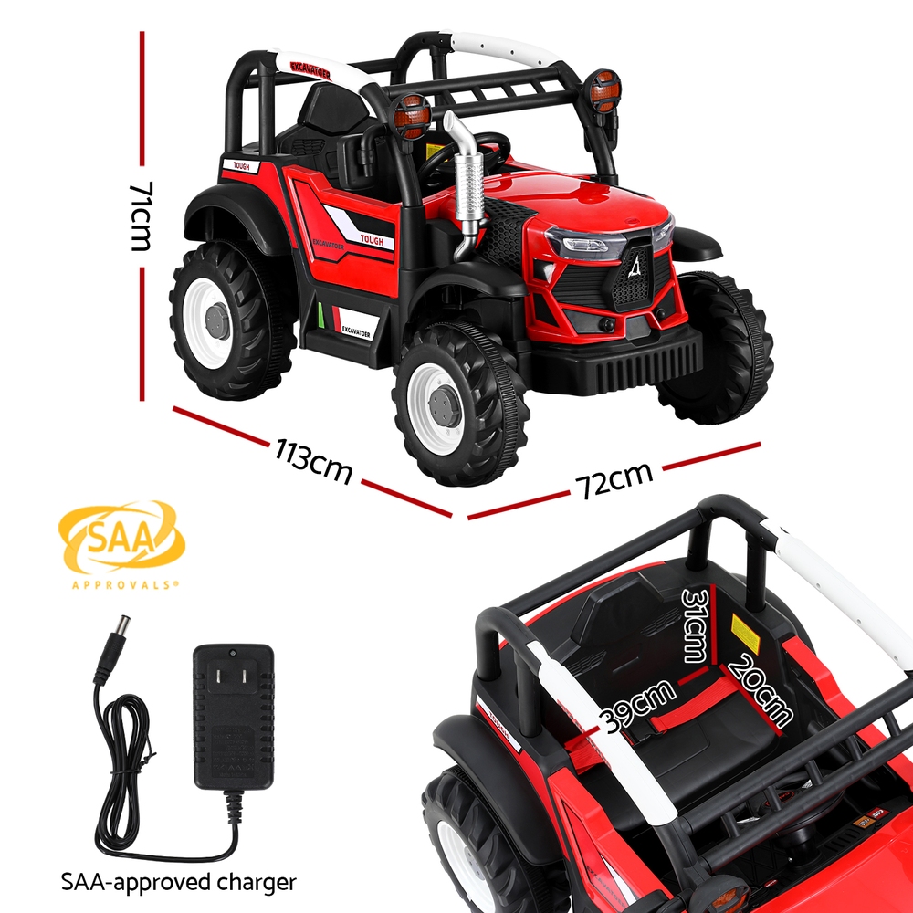 Rigo Kids Electric Ride On Car Off Road Jeep Remote 12V Red - Image 2