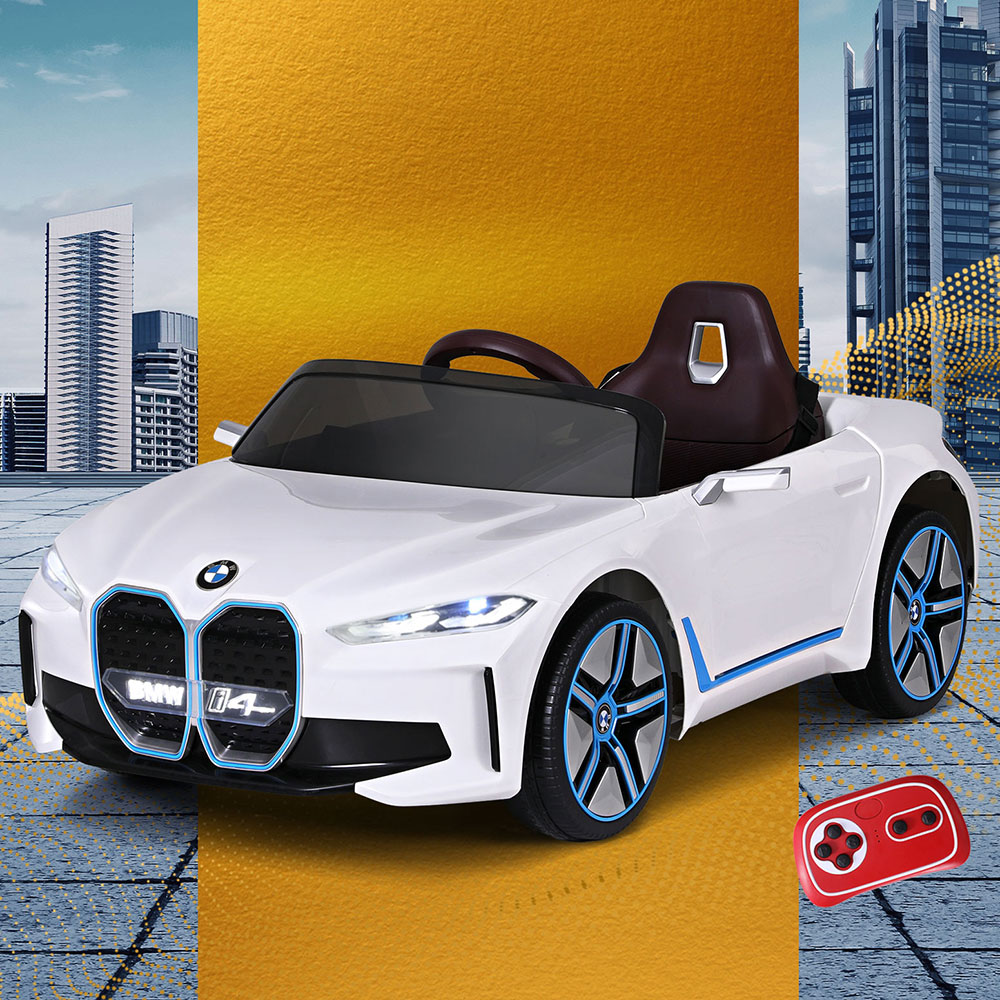 Kids Ride On Car BMW Licensed I4 Sports Remote Control Electric Toys 12V White - Image 1