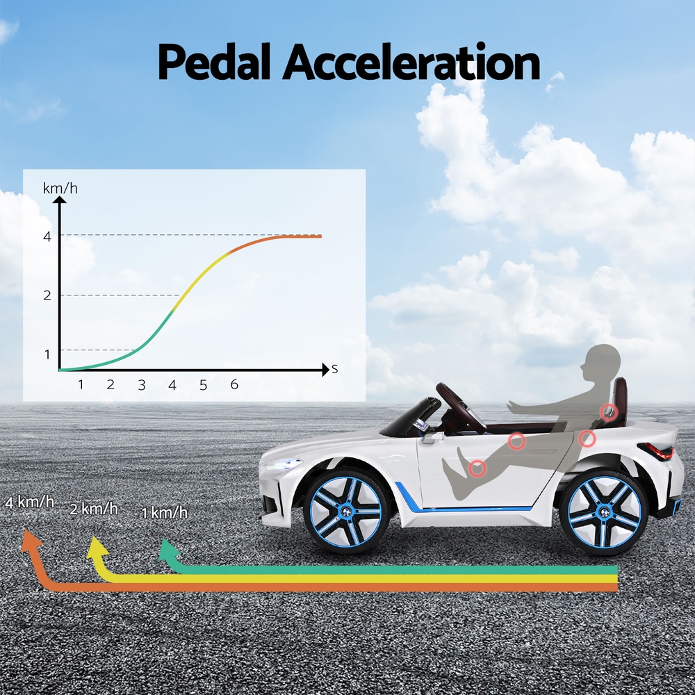 Kids Ride On Car BMW Licensed I4 Sports Remote Control Electric Toys 12V White - Image 6