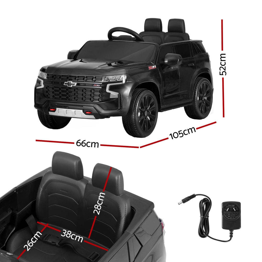 Kids Ride On Car Licensed Chevrolet Tahoe Electric Toys Horn Remote 12V Black - Image 2