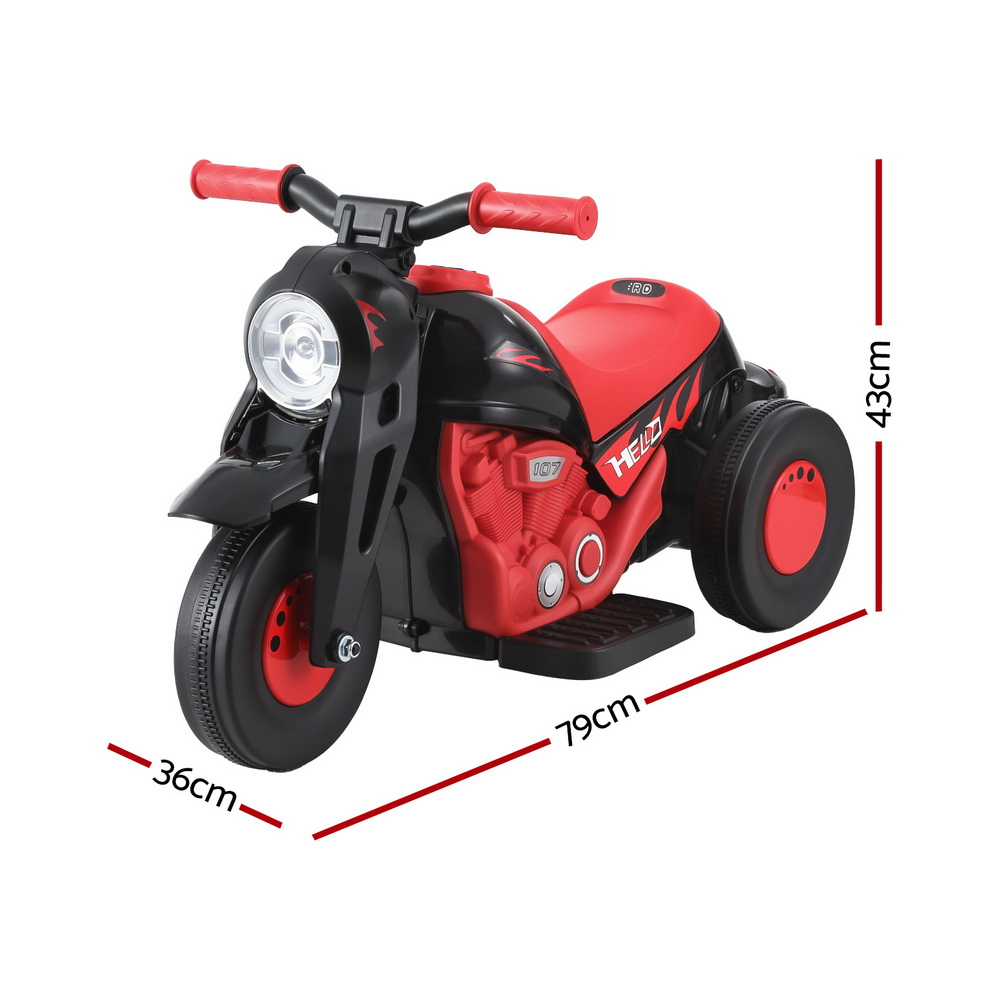 Rigo Kids Ride On Car Motorcycle Motorbike with Bubble Maker Electric Toy 6V Red - Image 2