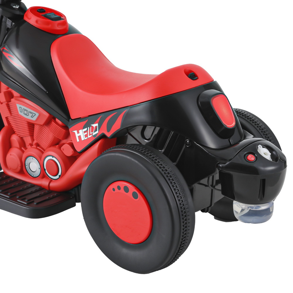 Rigo Kids Ride On Car Motorcycle Motorbike with Bubble Maker Electric Toy 6V Red - Image 3