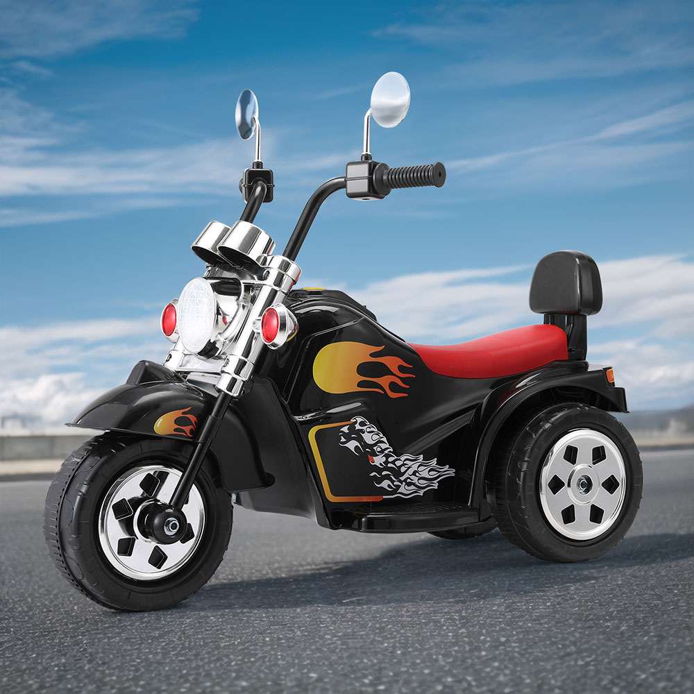Rigo Kids Ride On Car Motorcycle Motorbike Electric Toys Horn Music 6V Black - Image 4