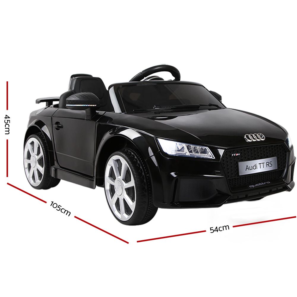 Kids Electric Ride On Car Audi Licensed TTRS Toy Cars Remote 12V Battery Black - Image 2