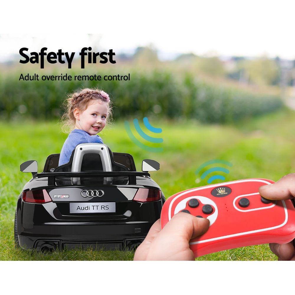 Kids Electric Ride On Car Audi Licensed TTRS Toy Cars Remote 12V Battery Black - Image 6