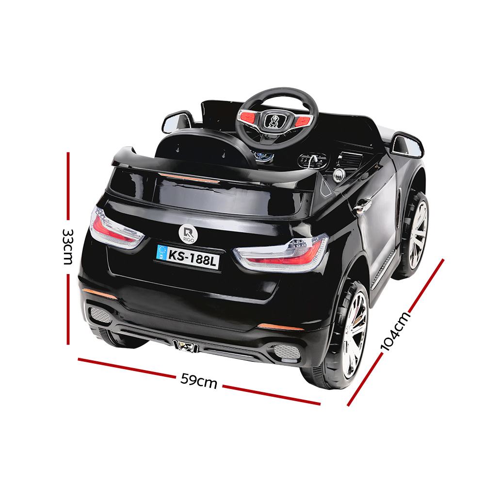 Rigo Kids Electric Ride On Car SUV BMW-Inspired X5 Toy Cars Remote 6V Black - Image 2