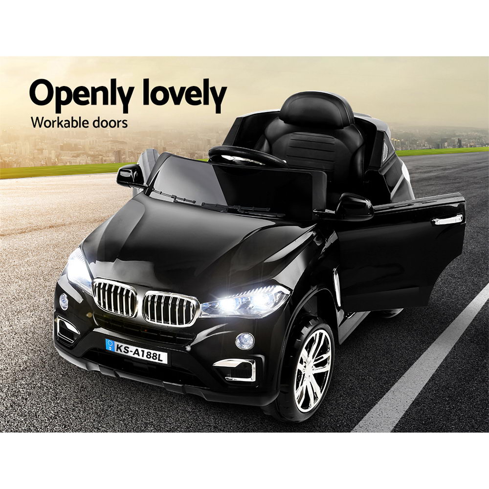 Rigo Kids Electric Ride On Car SUV BMW-Inspired X5 Toy Cars Remote 6V Black - Image 4