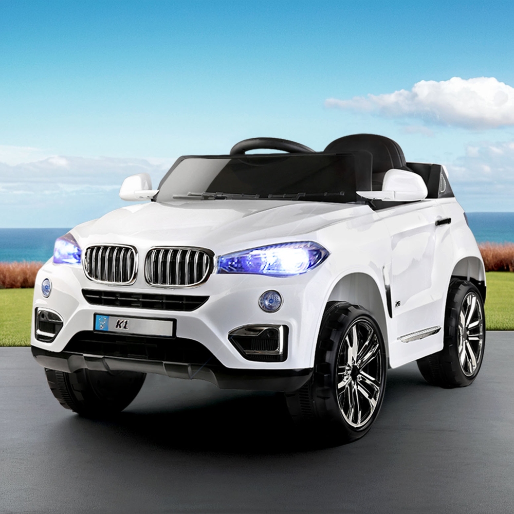 Rigo Kids Electric Ride On Car SUV BMW-Inspired X5 Toy Cars Remote 6V White - Image 1