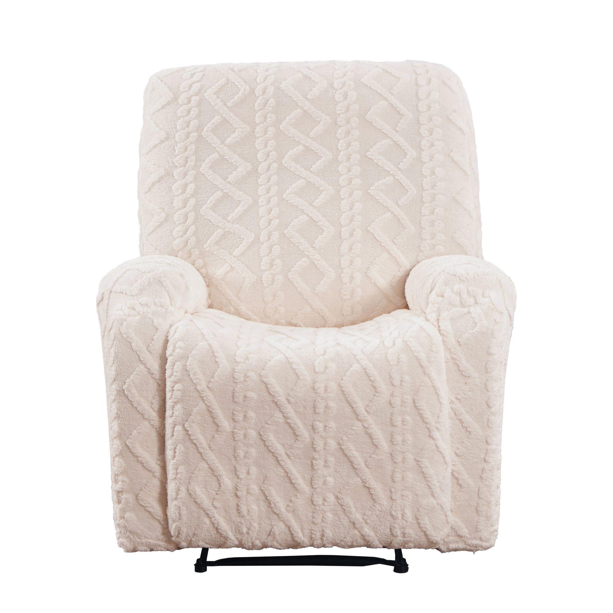 Artiss Recliner Chair Covers with Storage Side Pockets Beige - Image 3