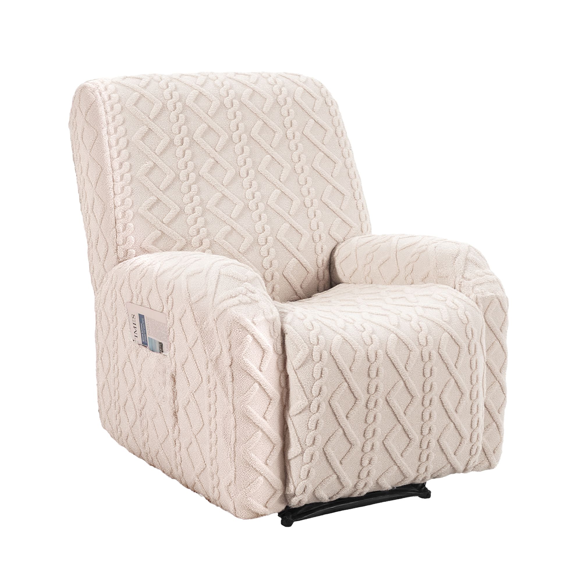 Artiss Recliner Chair Covers with Storage Side Pockets Beige - Image 8