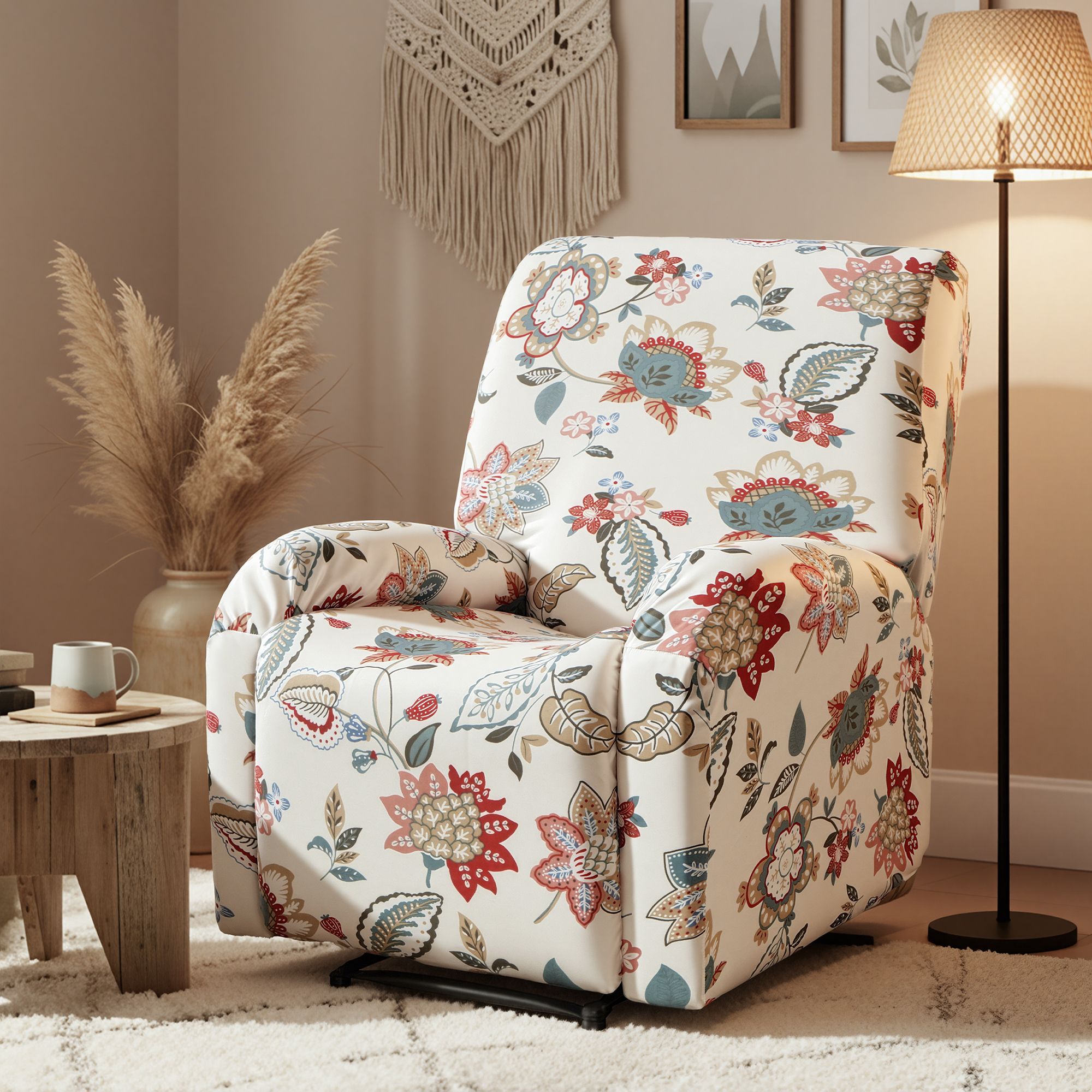 Artiss Stretch Kids Recliner Cover 4-Pieces Recliner Chair Slipcovers Printed Polyester - Image 1