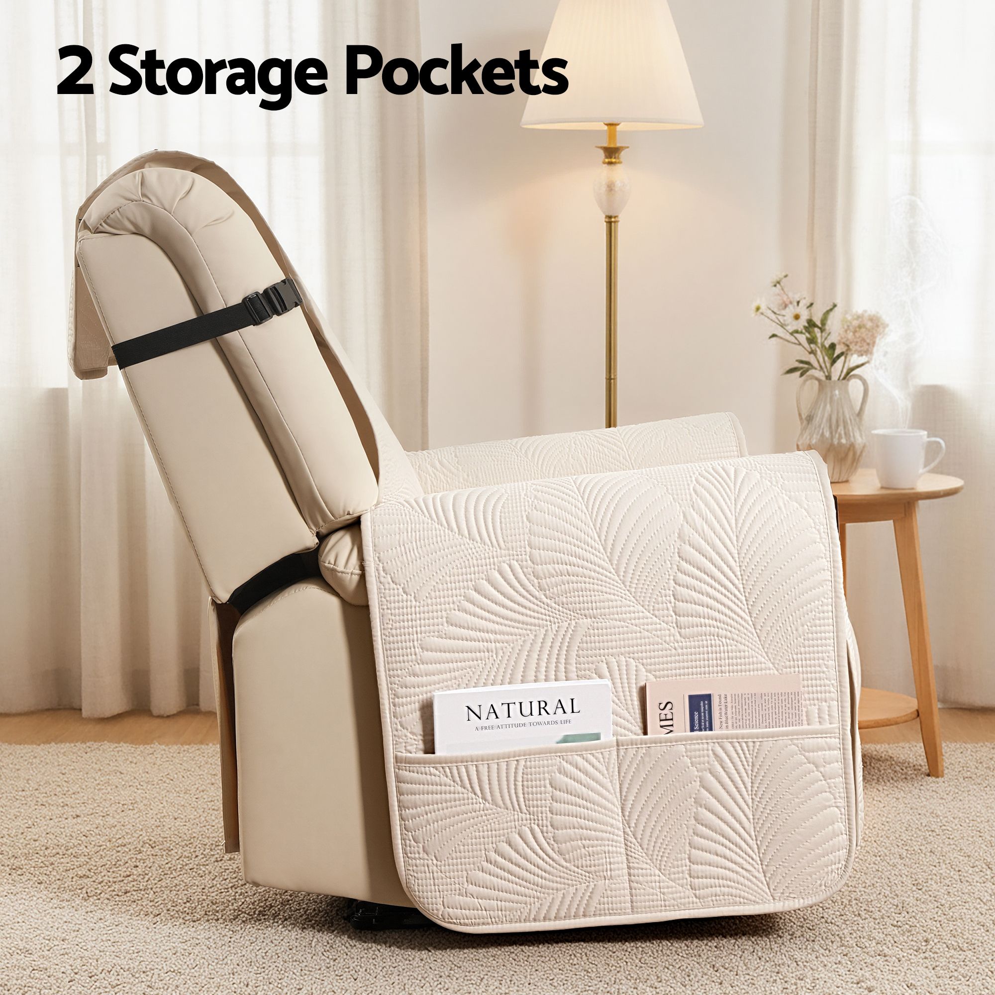 Artiss Quilted Recliner Chair Covers 100% Waterproof Recliner Slipcovers - Image 6