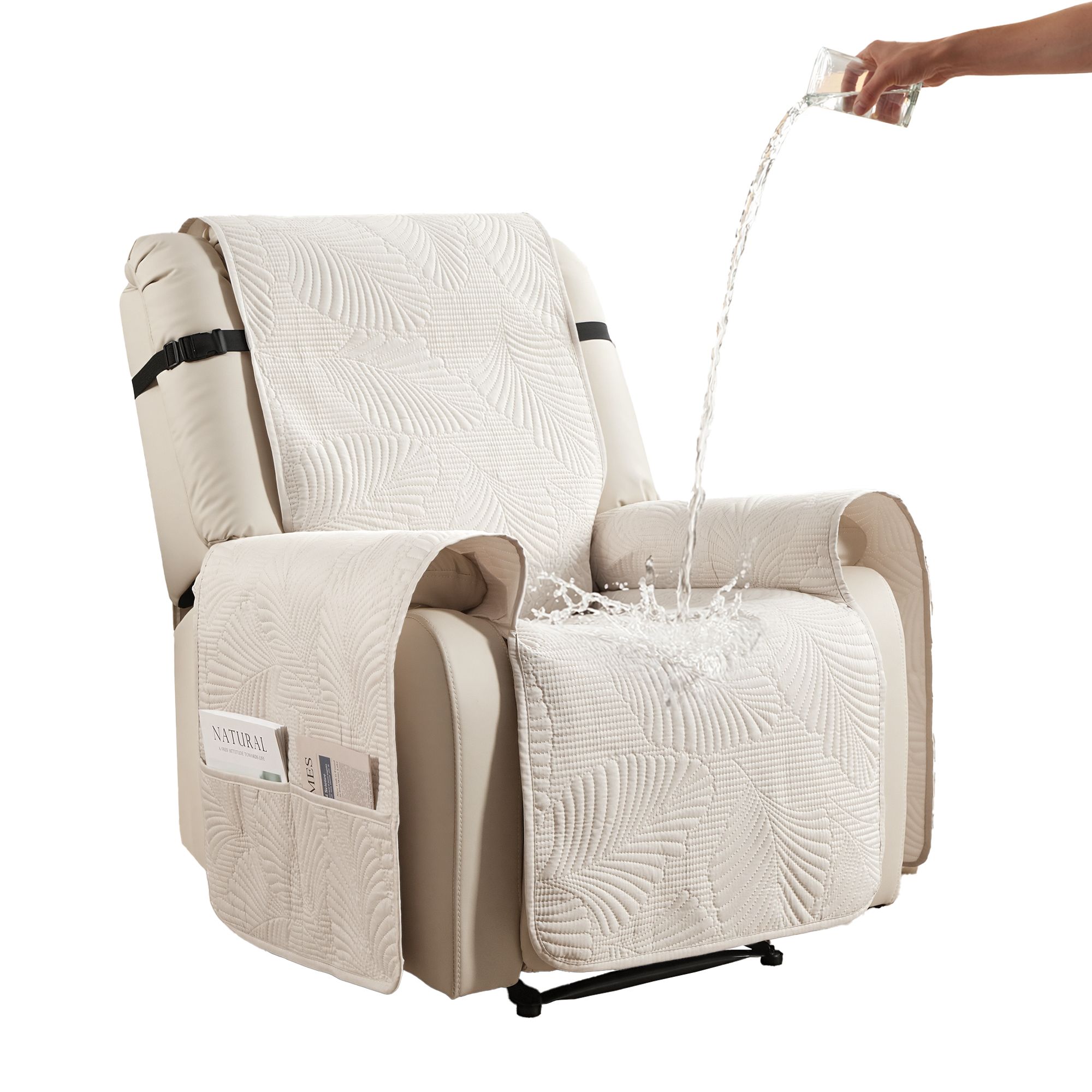 Artiss Quilted Recliner Chair Covers 100% Waterproof Recliner Slipcovers - Image 8