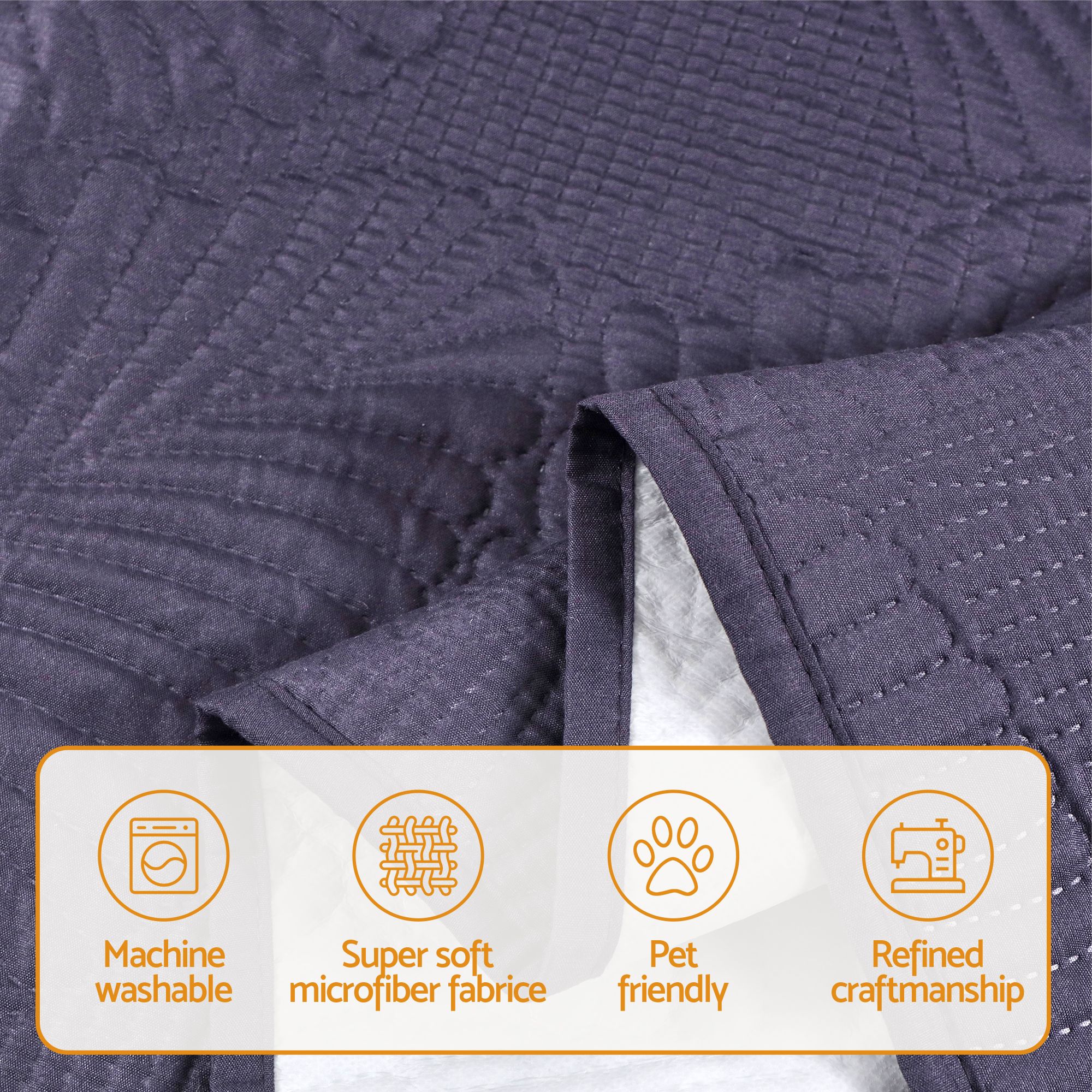 Artiss Quilted Recliner Chair Covers 100% Waterproof Recliner Slipcovers Grey - Image 4