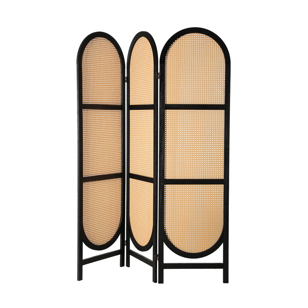Artiss 3 Panel Room Divider Screen 151x180cm Rattan Brown - Image 3