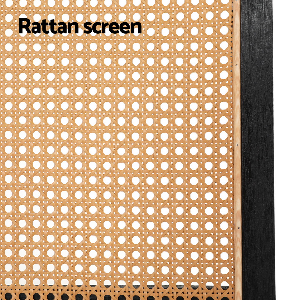 Artiss 3 Panel Room Divider Screen 151x180cm Rattan Brown - Image 6