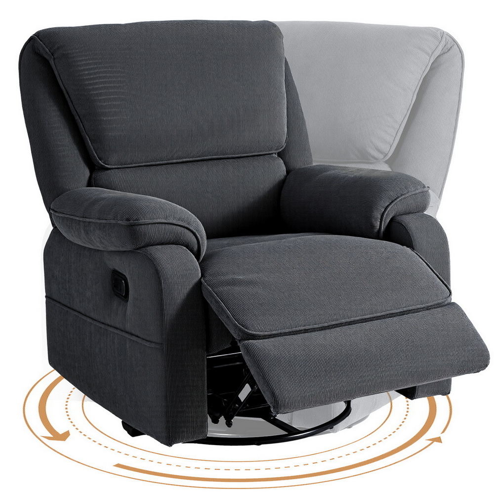 Artiss Rocking Recliner Chair 360 Swivel Massage Heated Reclining Chairs - Image 4