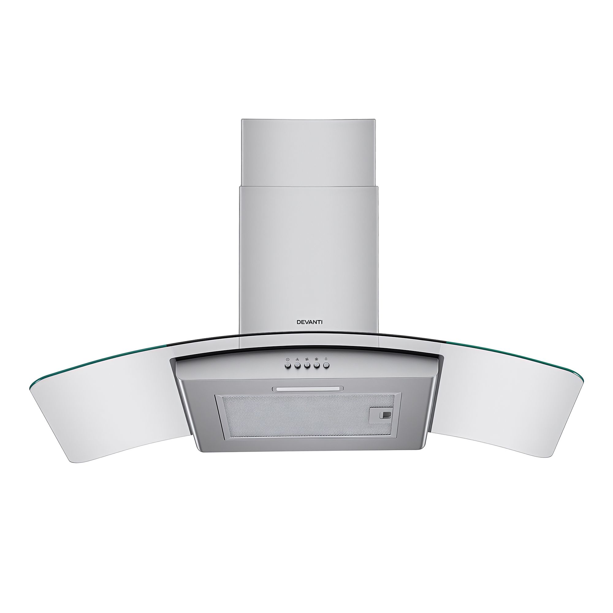 Devanti 90cm Range Hood Curved Glass Canopy Rangehood Kitchen Exhaust Fan - Image 3
