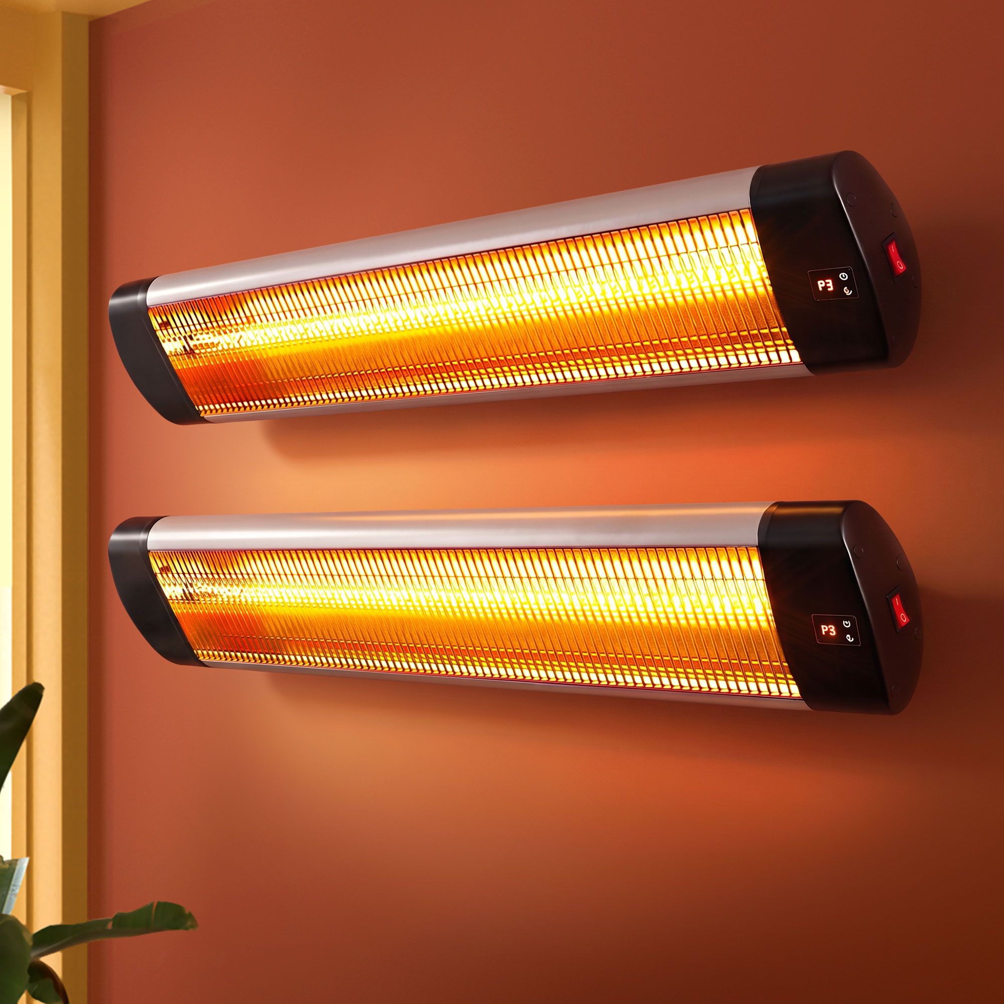 Devanti 2PCS Electric Radiant Strip Heater Outdoor Indoor Patio Infrared Heaters 3000W - Image 1