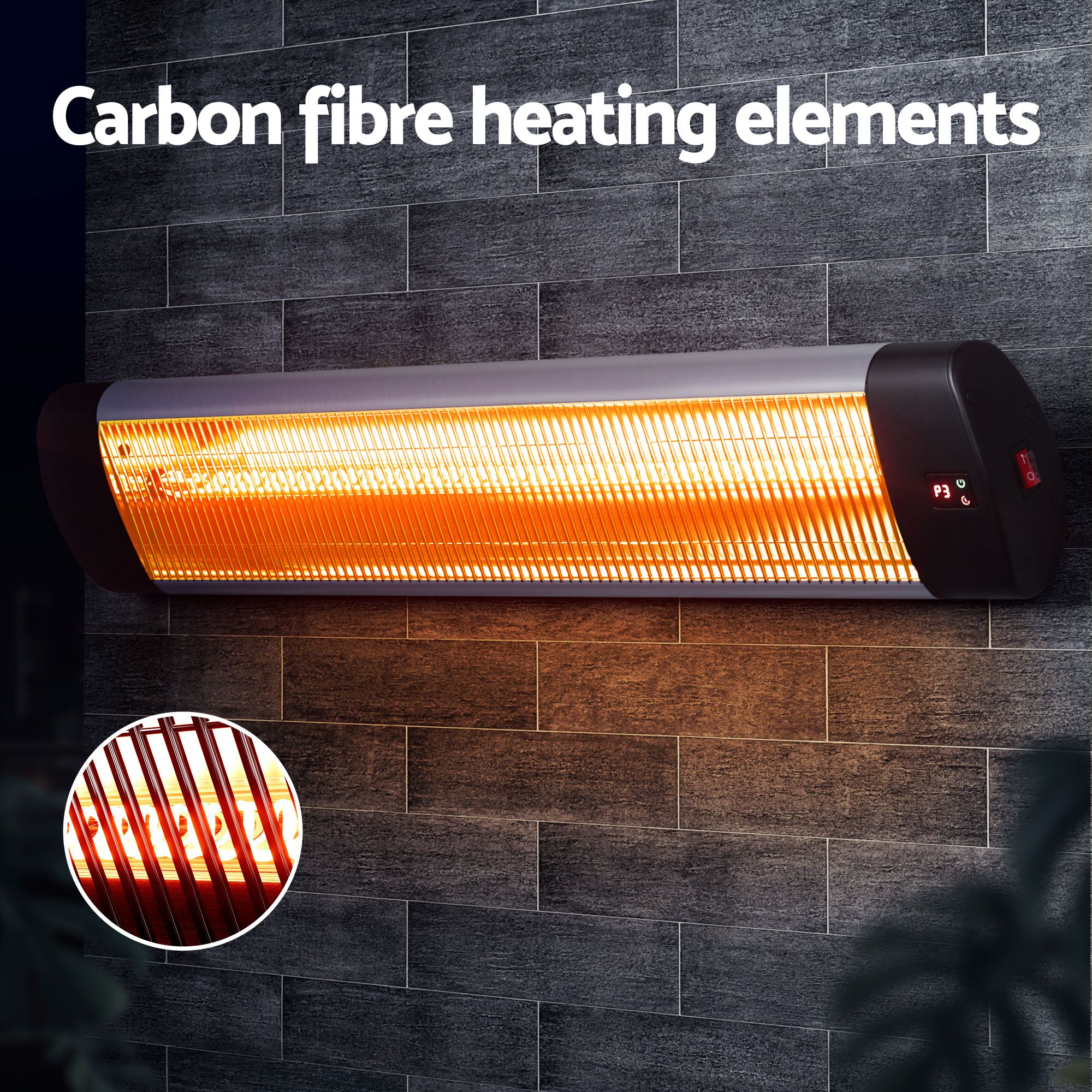 Devanti 2PCS Electric Radiant Strip Heater Outdoor Indoor Patio Infrared Heaters 3000W - Image 4