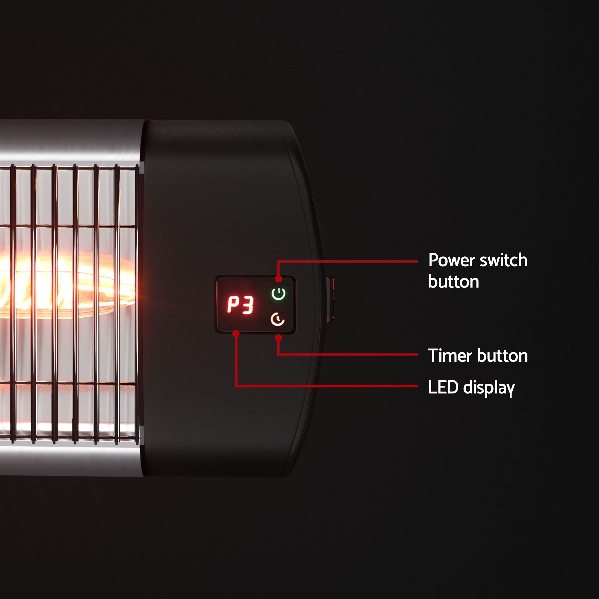 Devanti 2PCS Electric Radiant Strip Heater Outdoor Indoor Patio Infrared Heaters 3000W - Image 5