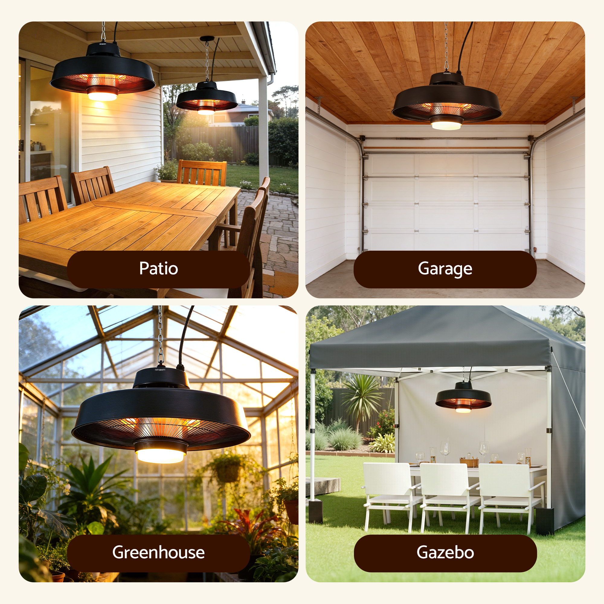 Devanti 2000W Outdoor Electric Patio Heater Ceiling Mount with LED Light Remote - Image 8