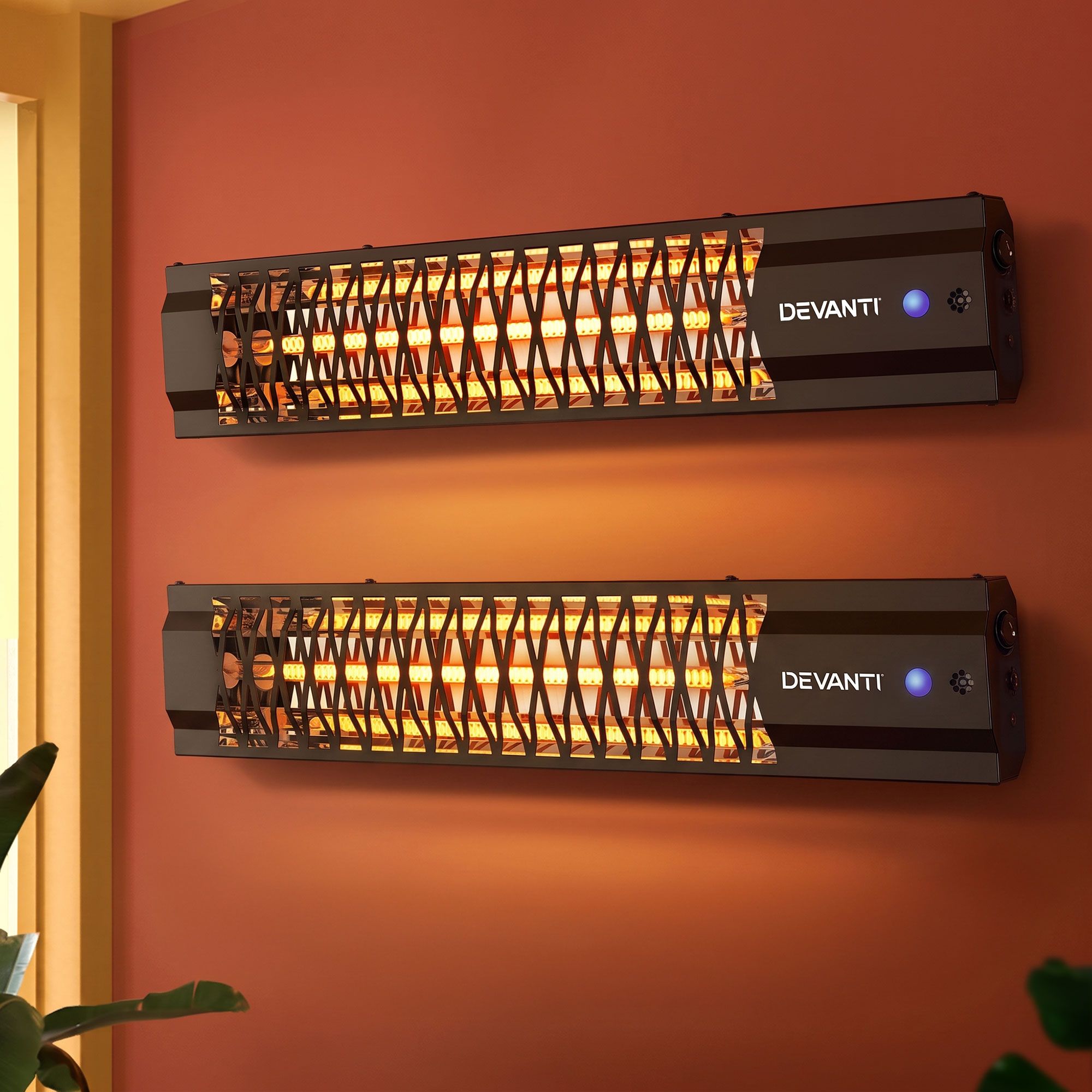 Devanti 2PCS Electric Strip Heater Radiant Infrared Heaters 2000W - Image 1
