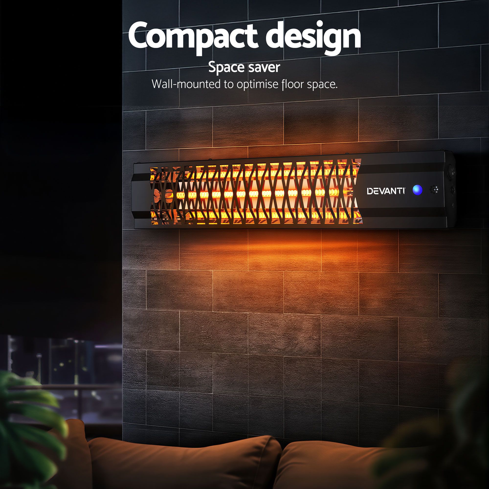 Devanti 2PCS Electric Strip Heater Radiant Infrared Heaters 2000W - Image 4