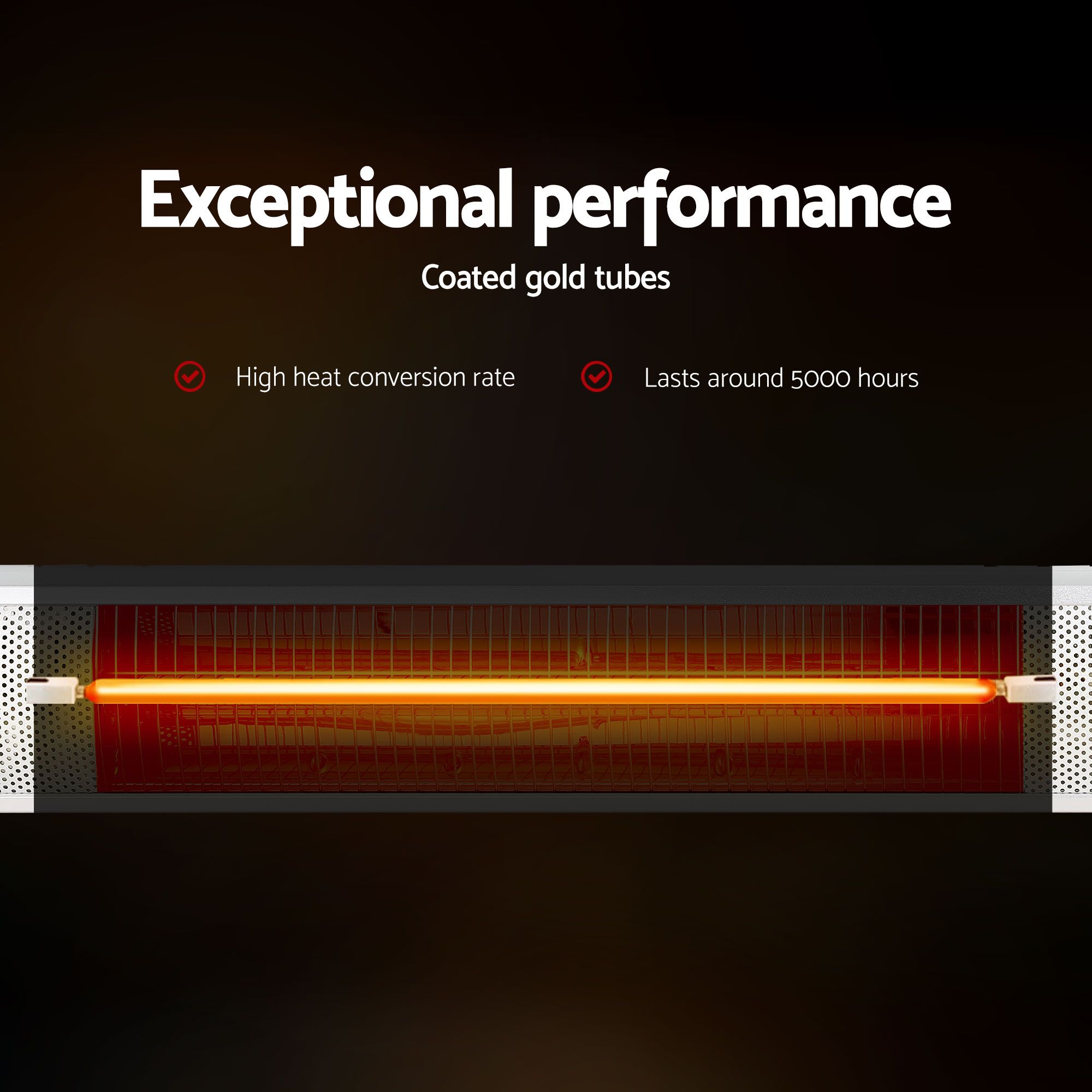 Devanti 2PCS Electric Strip Heater Radiant Infrared Heaters Remote Control 2000W - Image 5