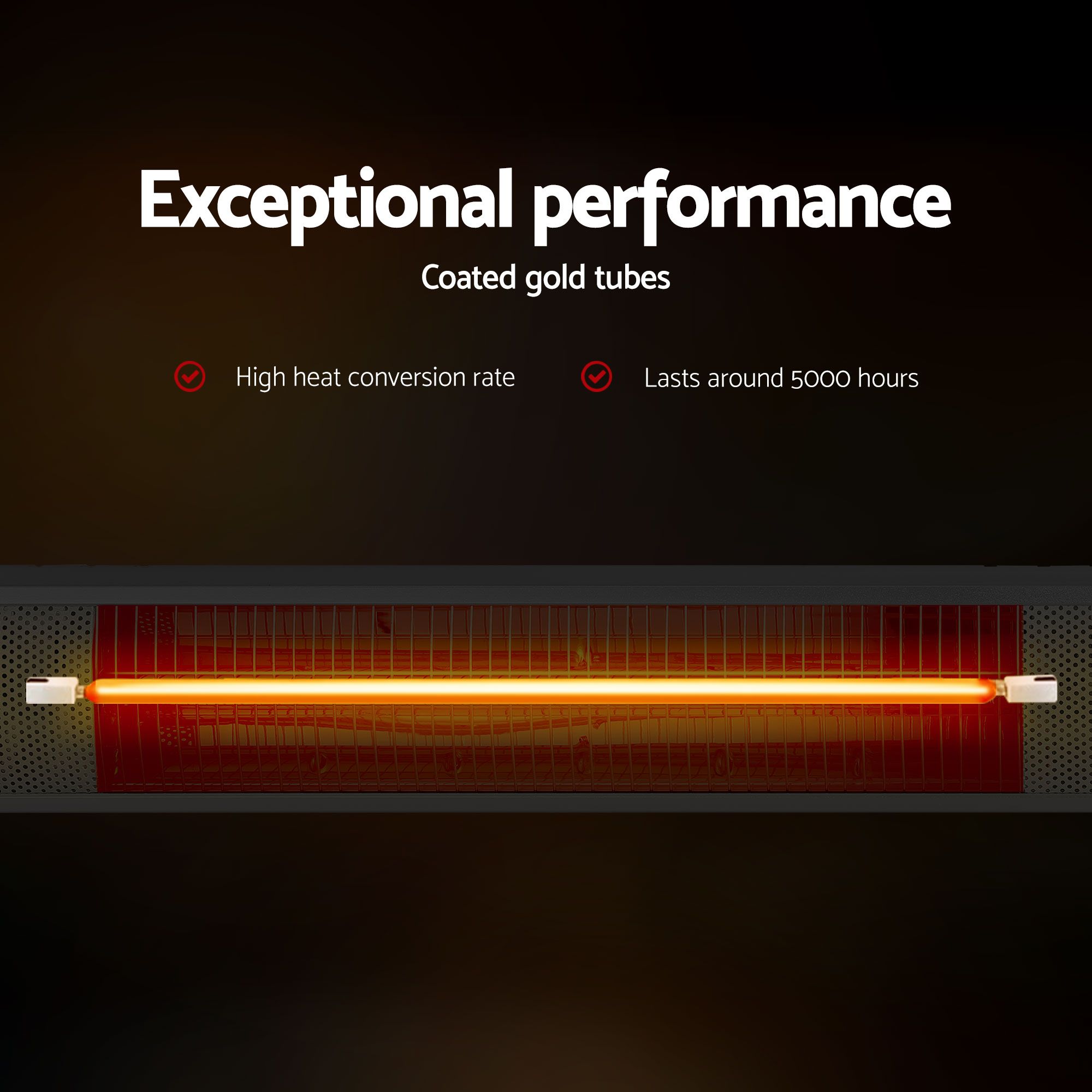 Devanti 2PCS Electric Strip Heater Radiant Infrared Heaters Remote Control 3000W - Image 5