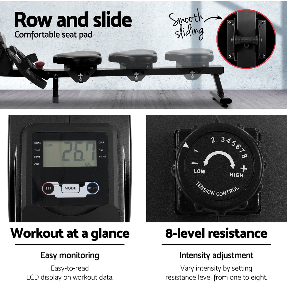 Everfit Rowing Machine Rower Magnetic Resistance Exercise Gym Home Cardio - Image 8