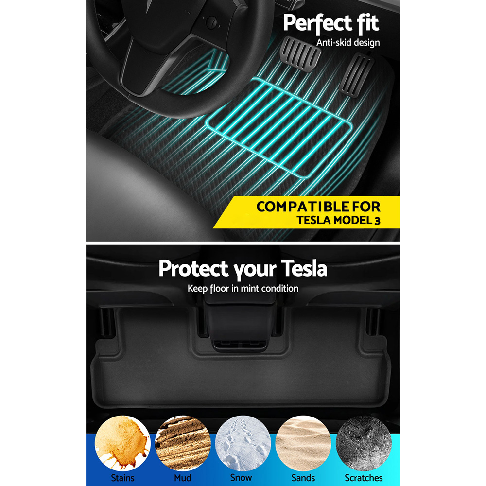 Weisshorn Car Rubber Floor Mats for Tesla Model 3 Trunk Toolbox Cargo Mat Carpet - Image 5