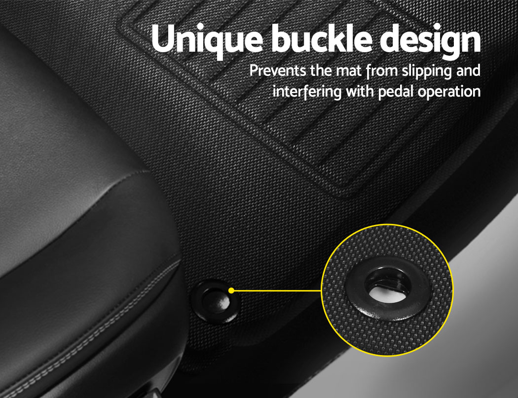 Weisshorn Car Rubber Floor Mats Compatible For Toyota Hilux Dual Cab 2015-2022 - Image 5