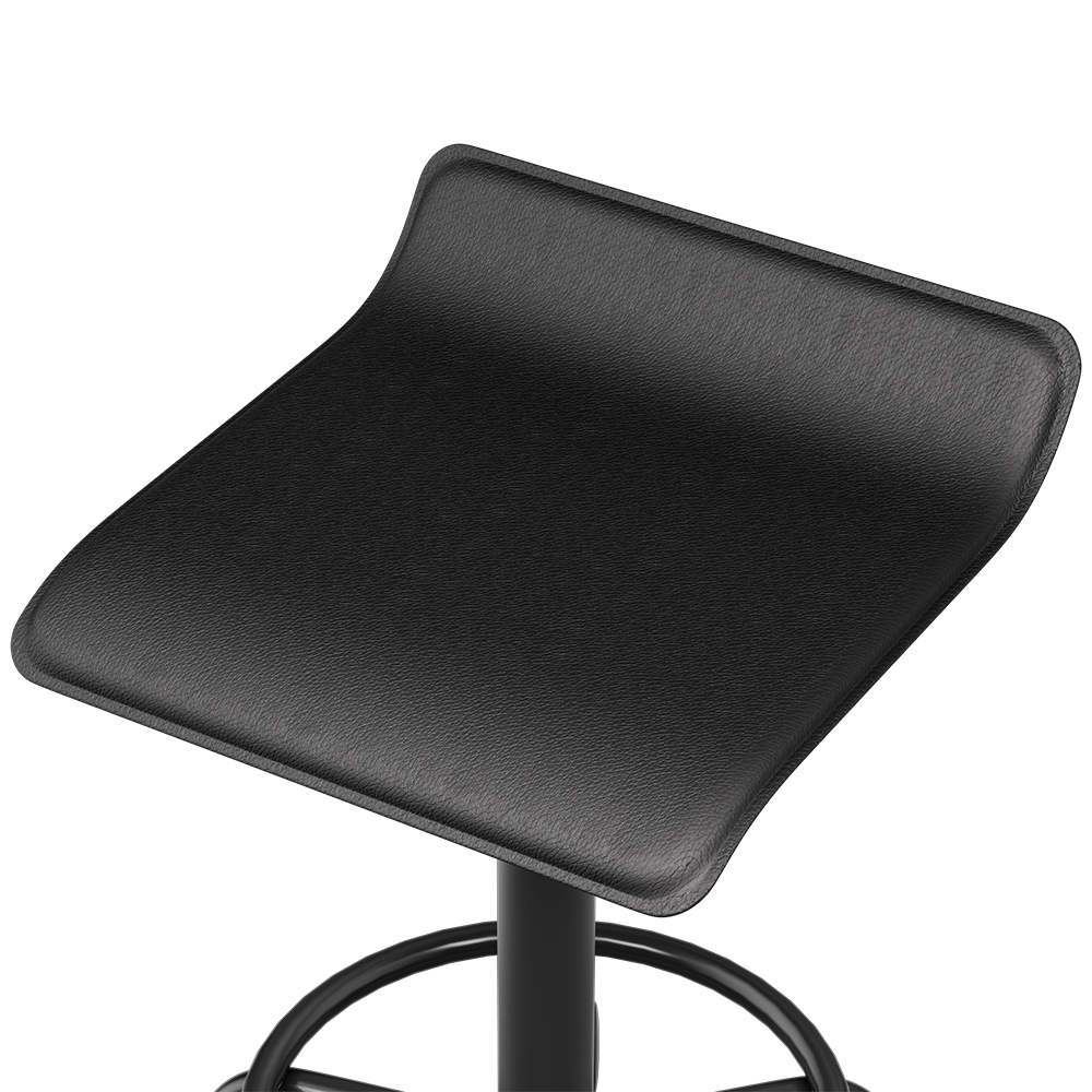 Artiss Salon Stool Square Swivel Chair Black - Image 3