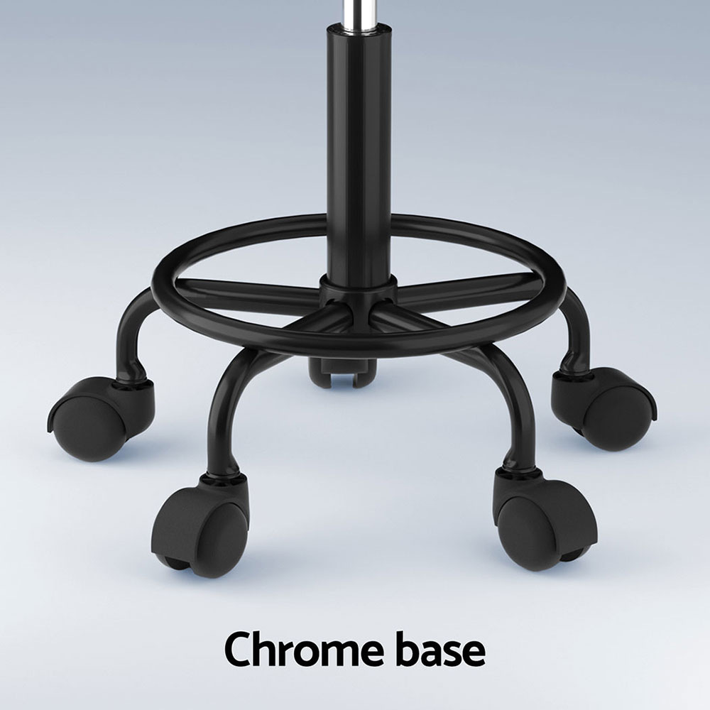 Artiss Salon Stool Square Swivel Chair Black - Image 6