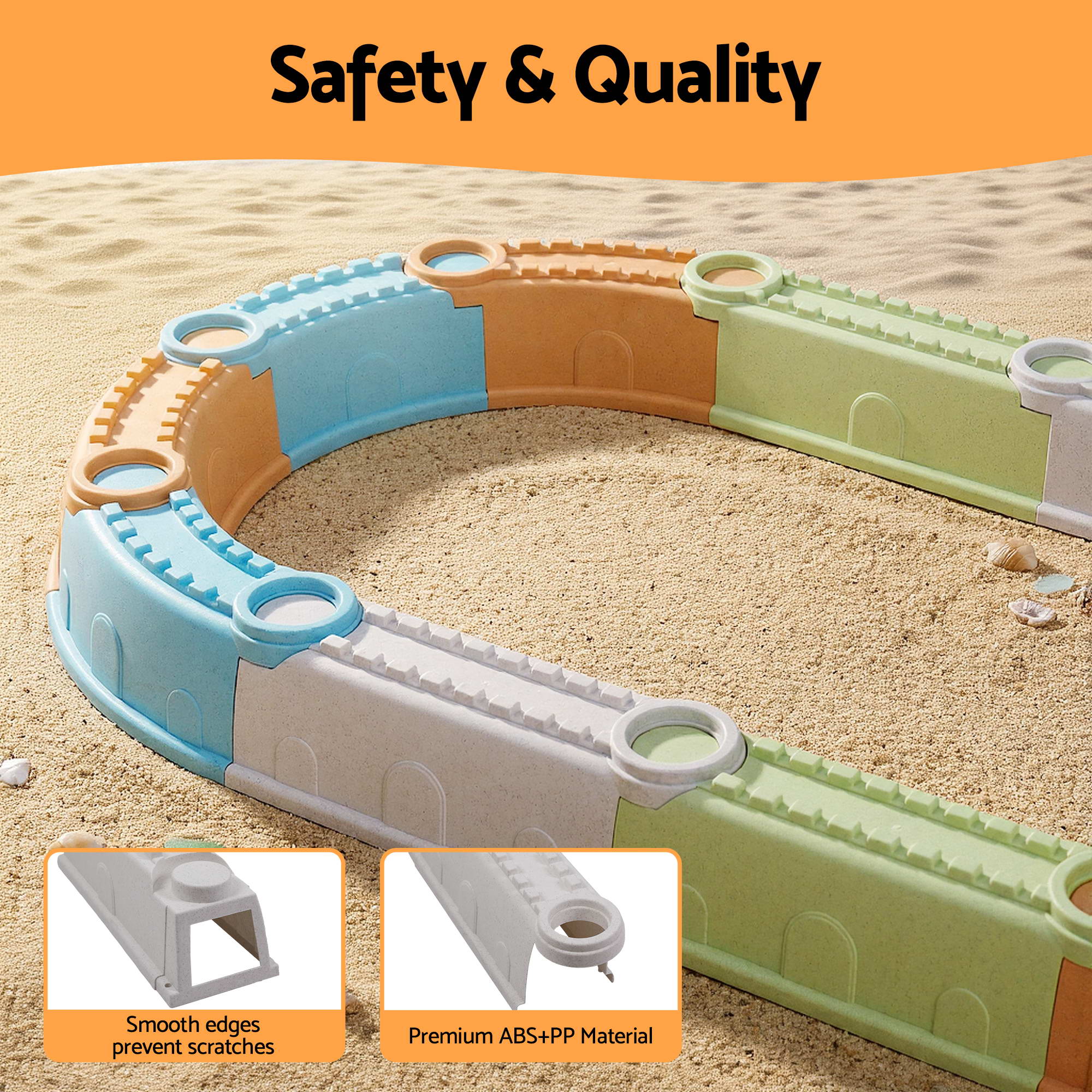 Keezi Kids Sandpit Set Beach Toys Sand Box Outdoor Backyard Play Area - Image 7
