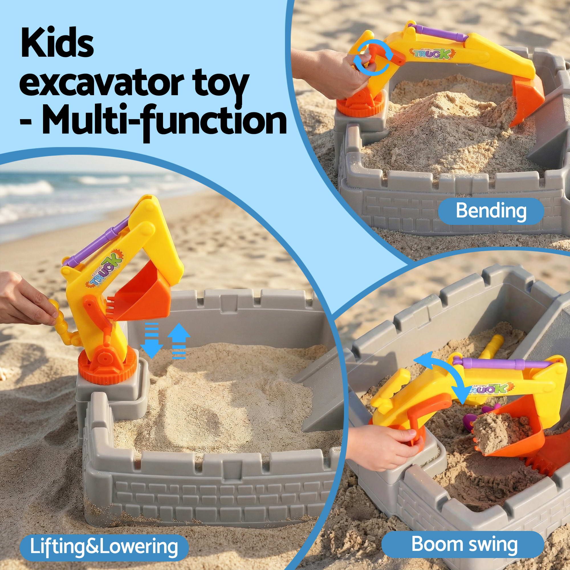 Keezi 2-in-1 Kids Sandpit Water Table Working Excavator Digger Sensory Play Toys - Image 5