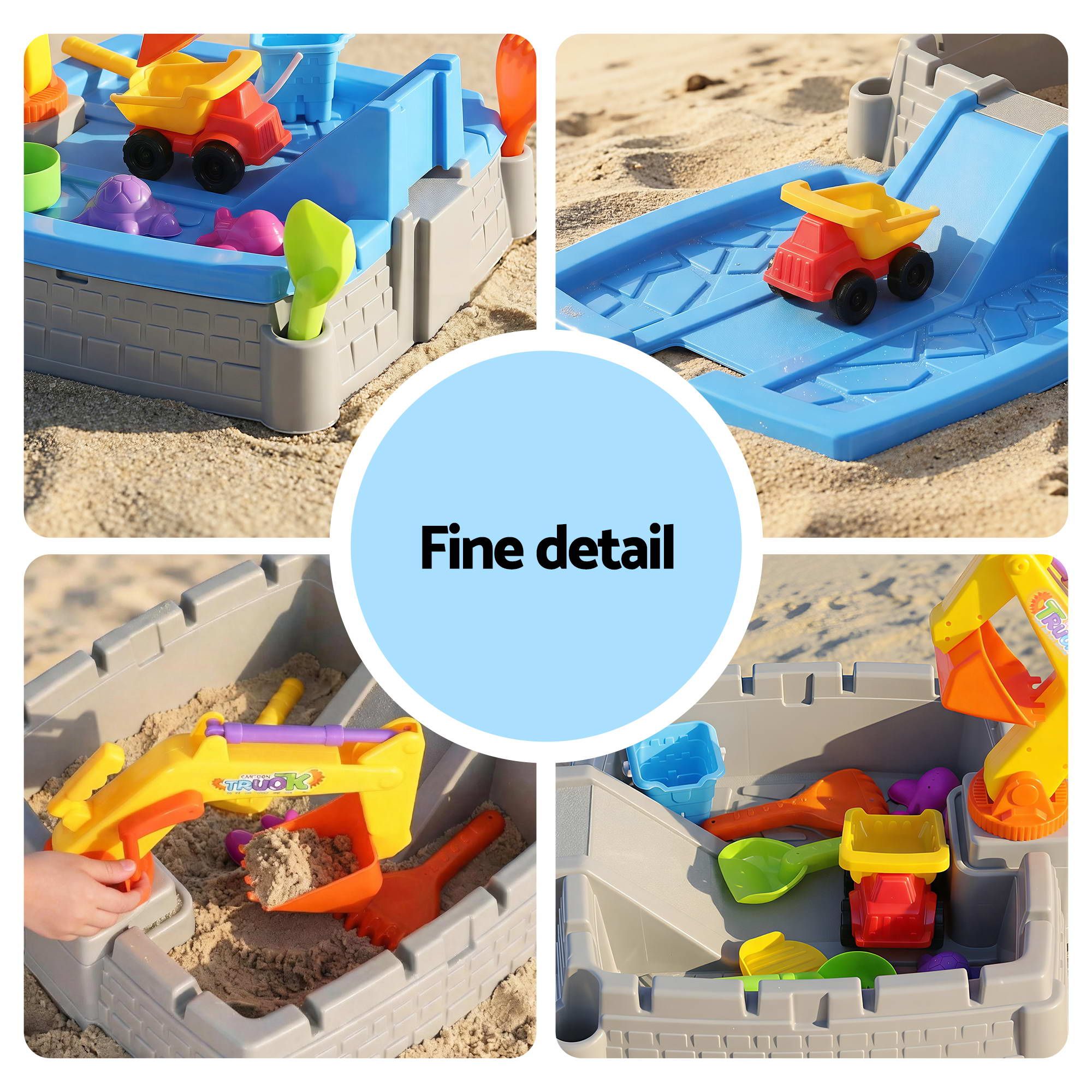 Keezi 2-in-1 Kids Sandpit Water Table Working Excavator Digger Sensory Play Toys - Image 7