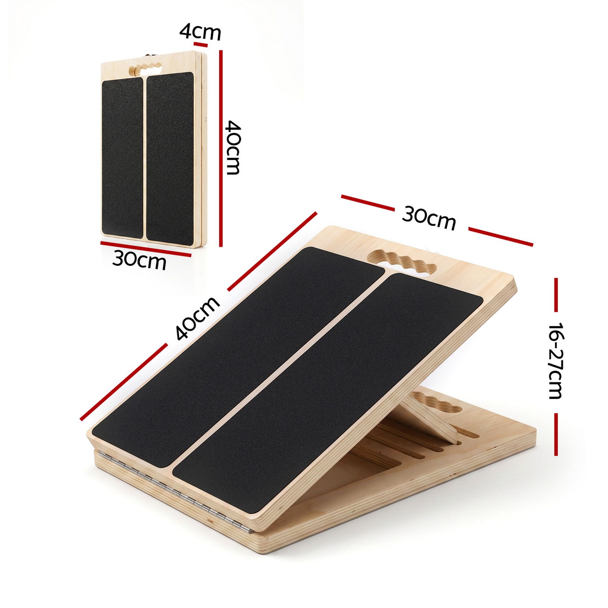 Everfit Wooden Slant Board for Squat & Calf Stretch 5 Angle Foldable Home Gym - Image 2