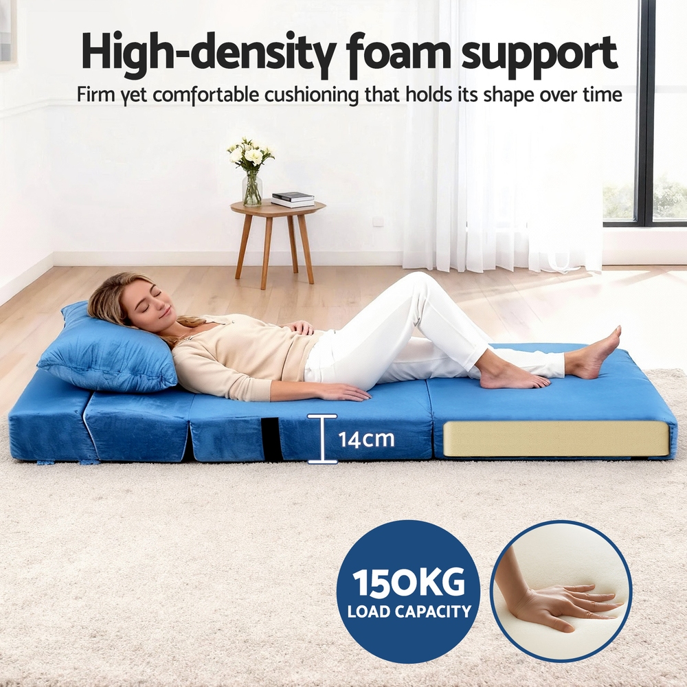Artiss Convertible Folding Sofa Bed Armless Lounger Foam Floor Sofas Futons Couches - Image 8