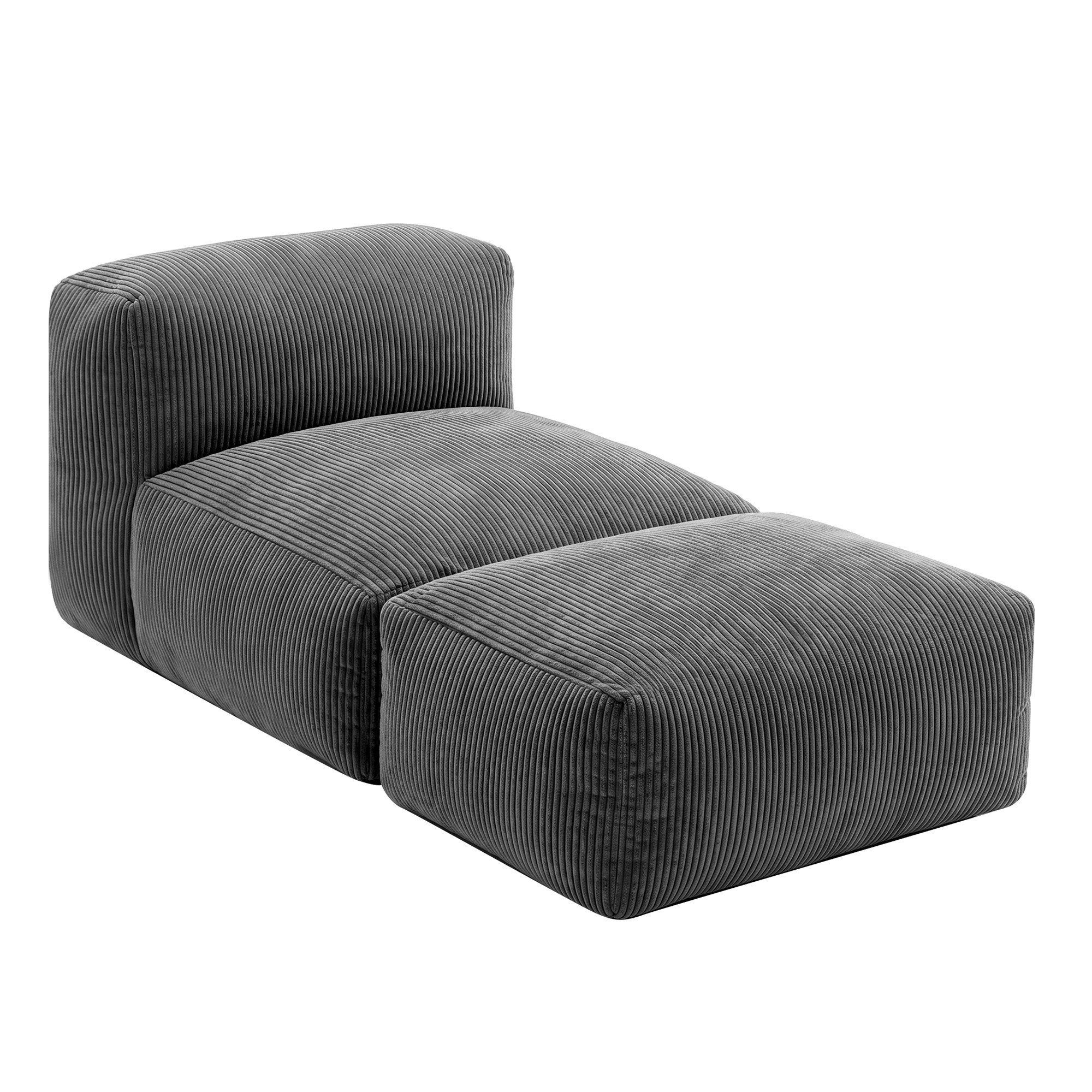 Artiss Foldable Bean Bag Sofa Bed Cloud Couch Boneless Floor Lounger Chair Grey - Image 8