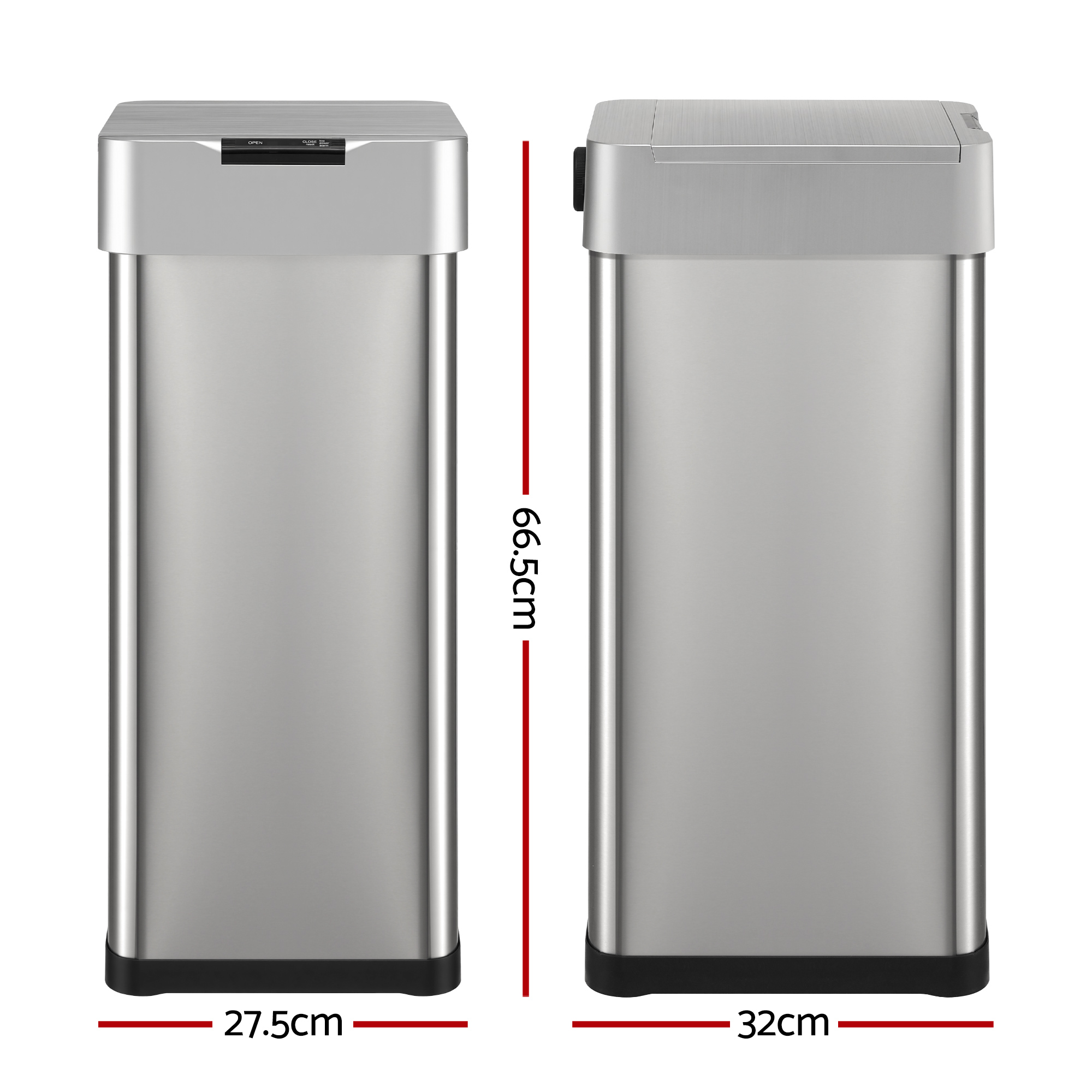 Devanti 50L Motion Sensor Bin Rubbish Bins Kitchen Automatic Trash Can Silver - Image 2