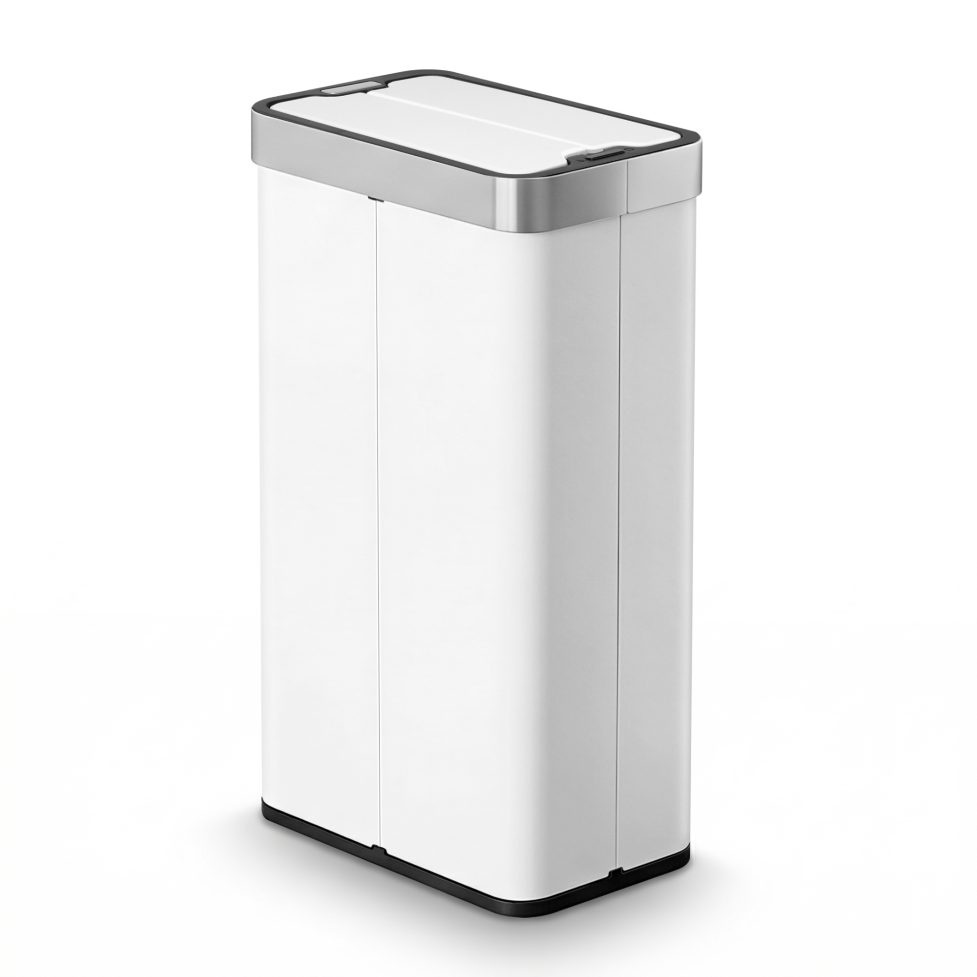 Devanti Rubbish Bin 70L Automatic Sensor Kitchen Bin, Slim Smart Garbage Can Touchless Rectangular with Liner Holder, Fully Closed Lid for Bedroom, Bathroom, Living Room, White - Image 1