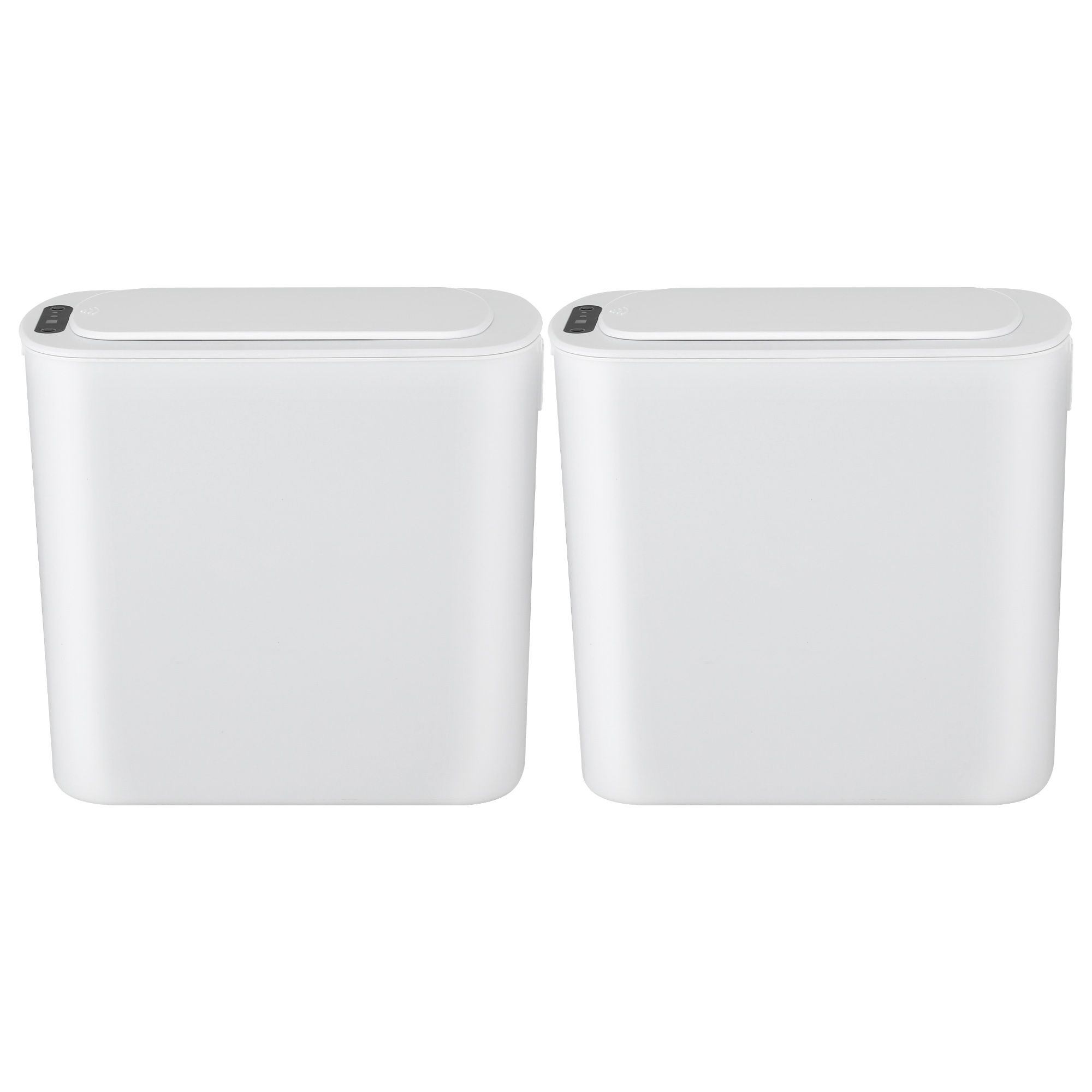 Devanti Automatic Trash Bin 2PCS with Lid 11L Motion Sensor Kitchen Bin Touchless Garbage Can Modern White Plastic Slim Rubbish Bin with Liner Holder for Kitchen, Home, Office - Image 3