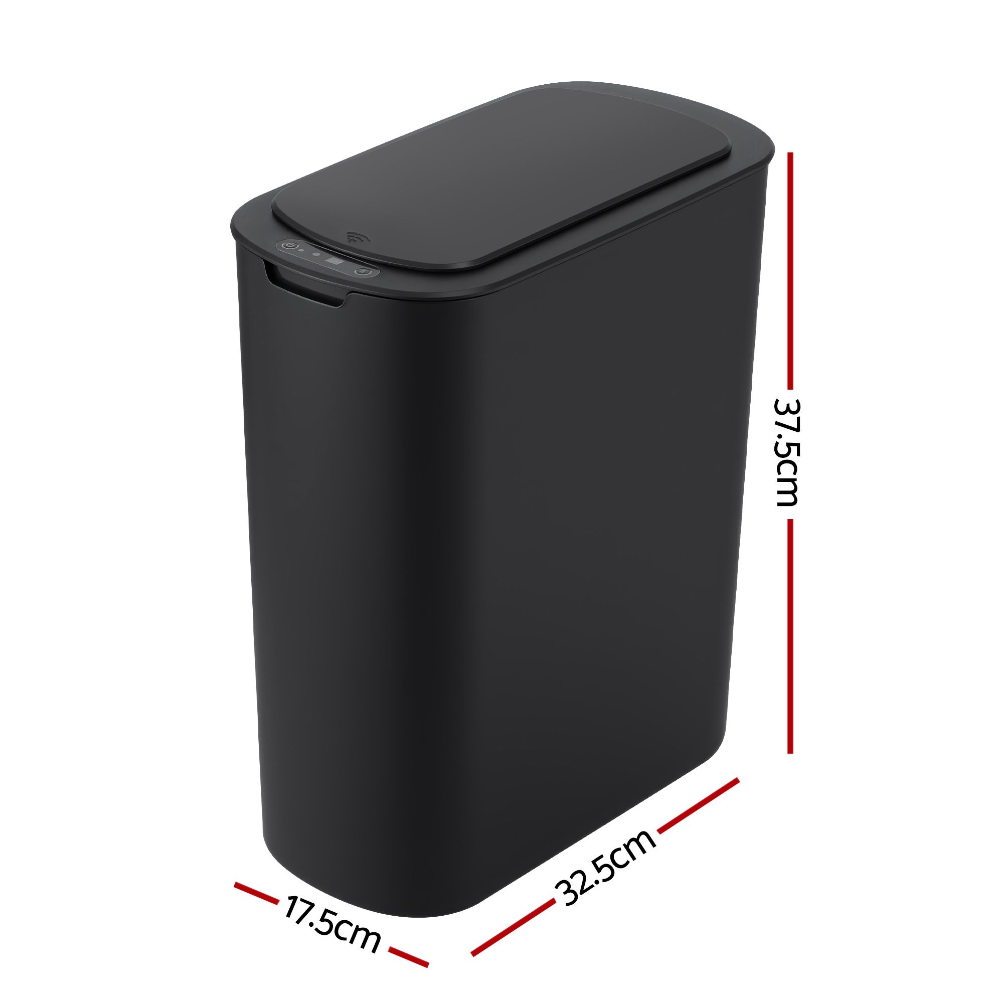 Devanti Automatic Trash Bin with Lid 25L Motion Sensor Kitchen Bin Touchless Garbage Can Plastic Slim Rubbish Bin with Liner Holder for Kitchen, Home, Office, Black - Image 2