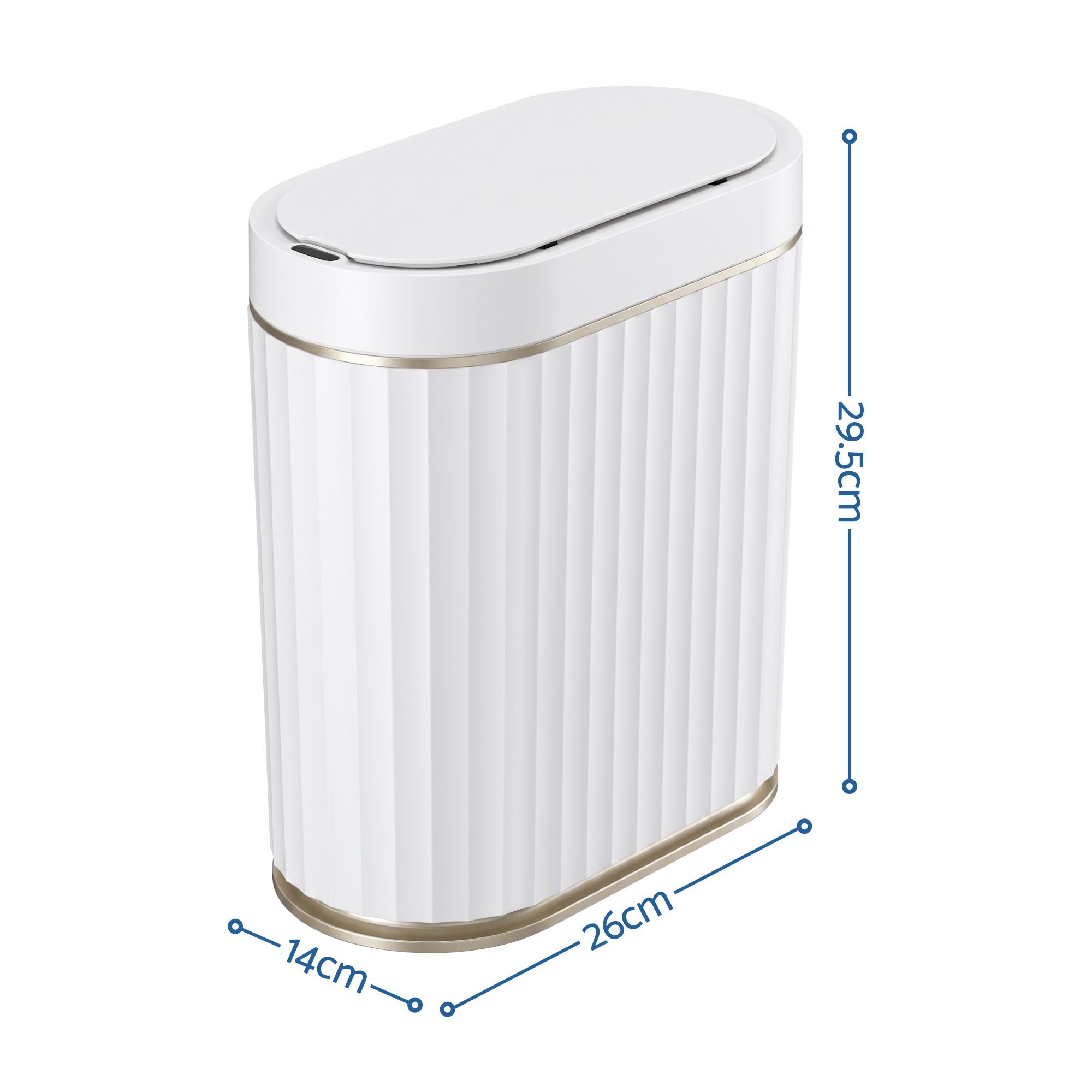 Devanti Sensor Bins 7L Motion Sensor Trash Can Slim Touchless Automatic Waste Bin White - Image 2