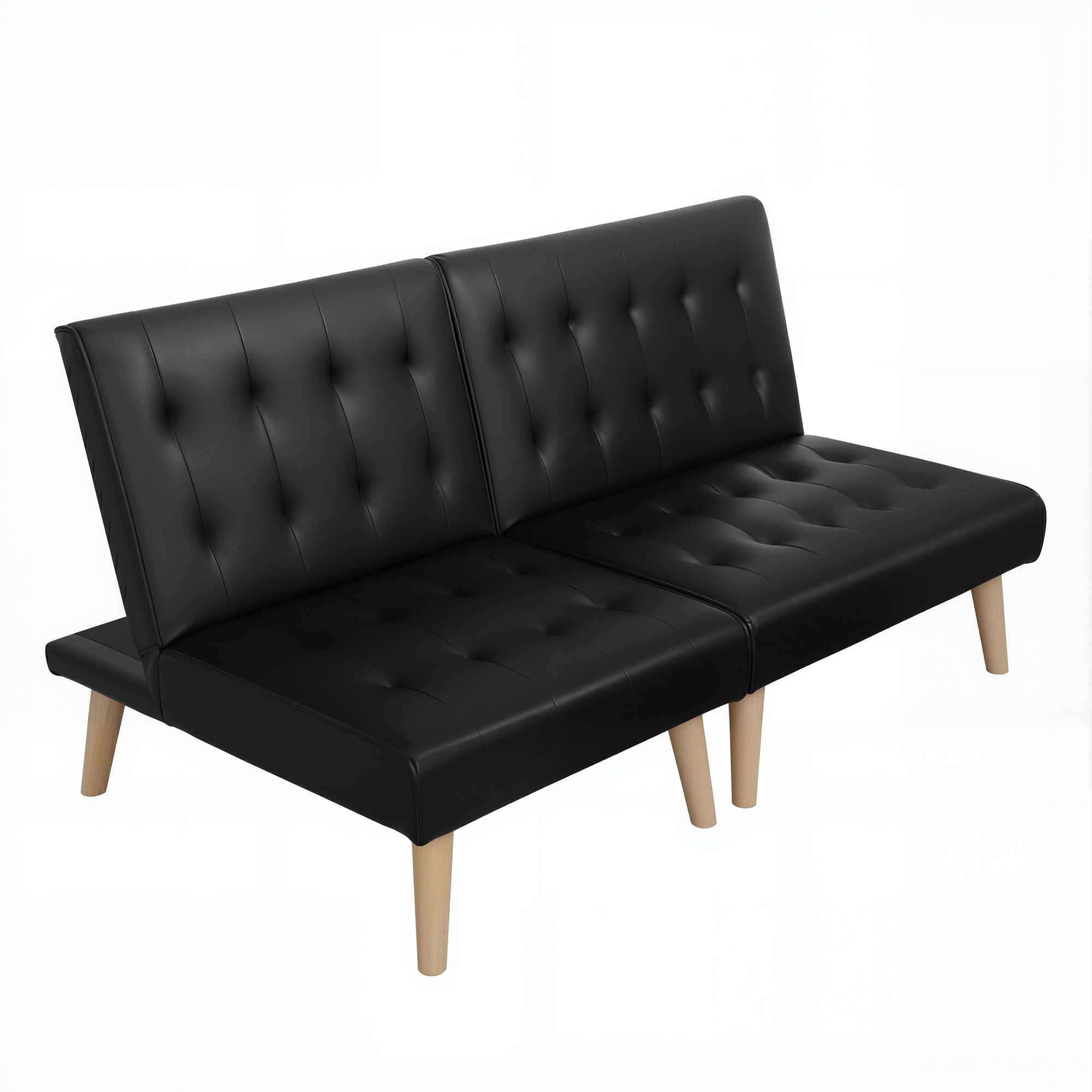 Artiss Sofa Bed Couch 2 Seater Lounge Fabric Black - Image 2