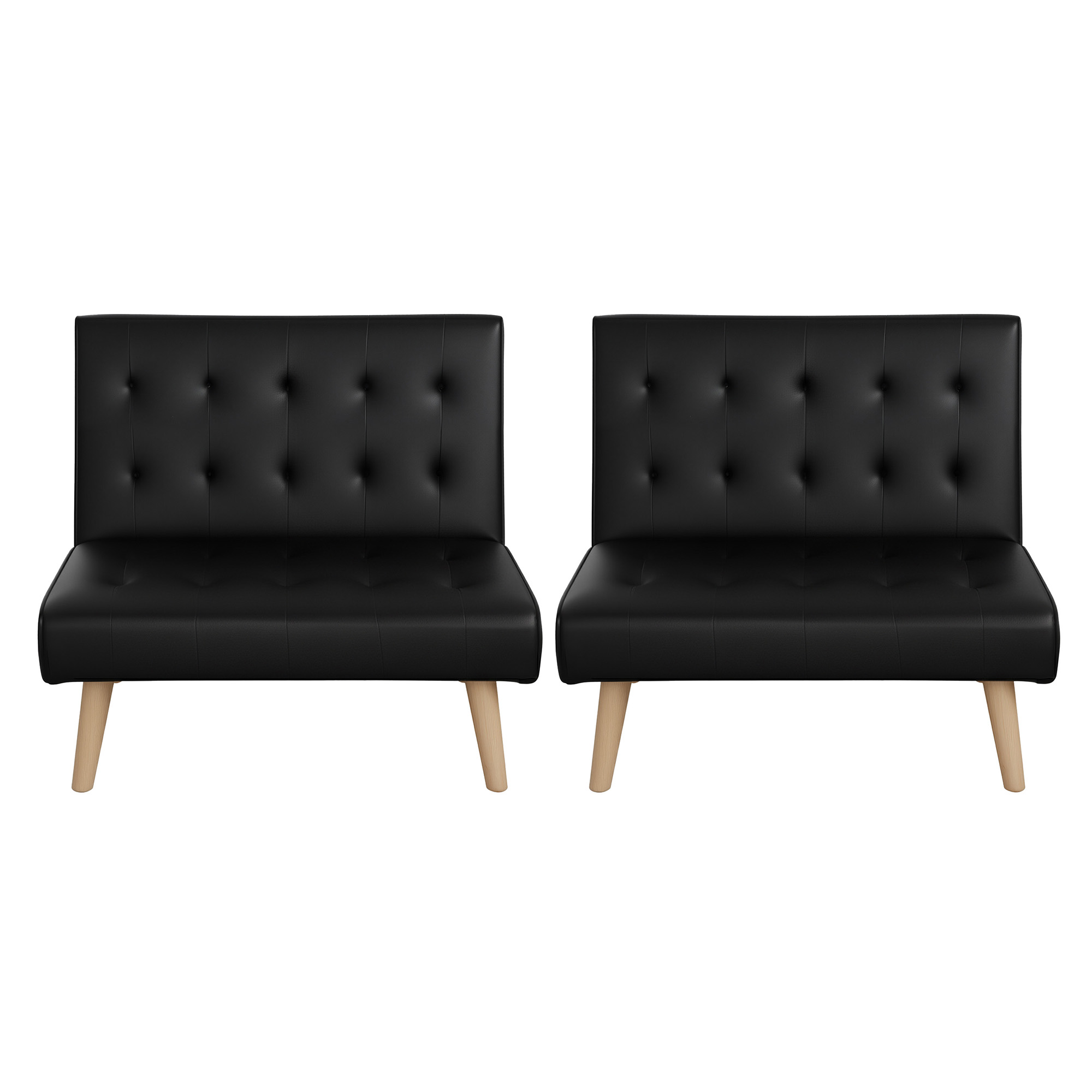 Artiss Sofa Bed Couch 2 Seater Lounge Fabric Black - Image 4