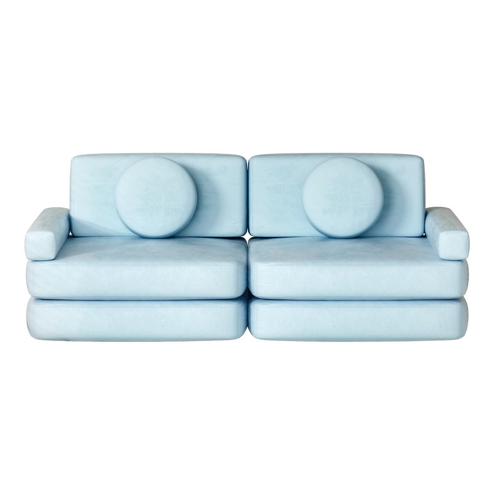 Artiss Sofa Bed 2 Seater Couch Kid Play DIY Modular Lounge Chaise Suite Velvet - Image 7